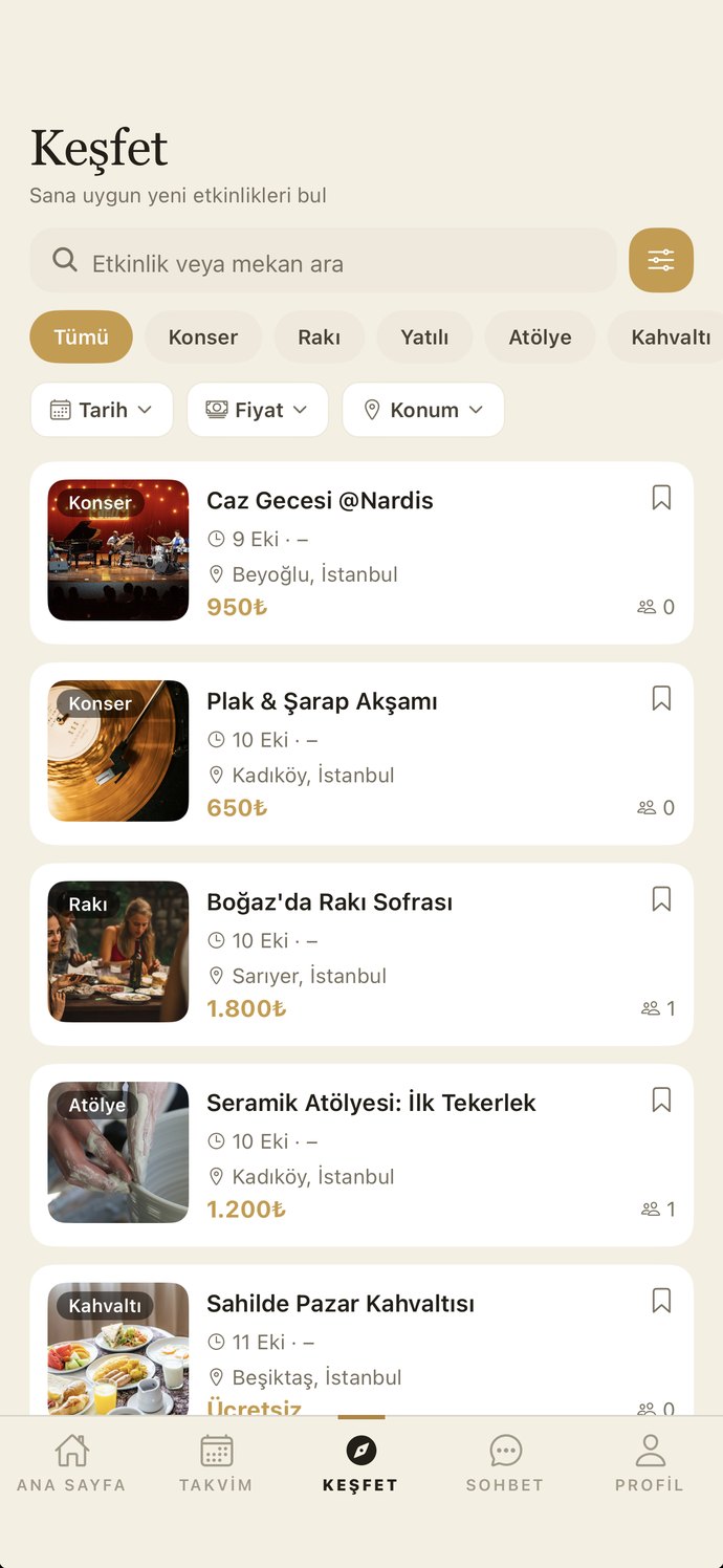 Mabeyn uygulaması keşfet ekranı